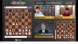 chess24 - Magnus Carlsen and Ding Liren are playing 4