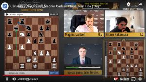 Nakamura beats Carlsen on day one of the Magnus Carlsen Chess Tour Finals