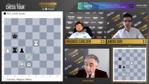 Carlsen relief as he beats Giri on Day 1 of the Chessable Masters Final