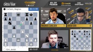 Caruana to meet Carlsen in the Quarterfinals of the Chessable Masters