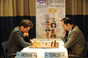 Aronian was pretty lucky to beat Topalov. Photo © 
