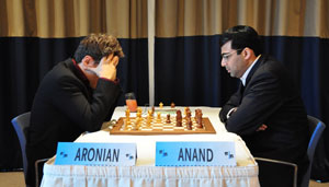 Aronian beat Anand. Photo © Janis Nisii. Photo © 
