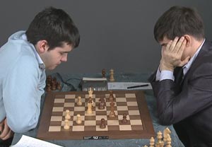 Ian Nepomniachtchi in play against Dmitry Andreikin on the chesstv.com coverage. 