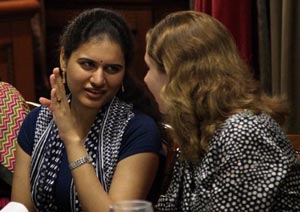 Winner Humpy Koneru at the opening ceremony. Photo © 