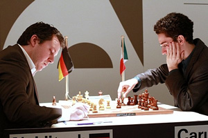 Naiditsch vs Caruana probably settled the winner of the Baden-Baden Classic. Photo © Georgios Souleidis.