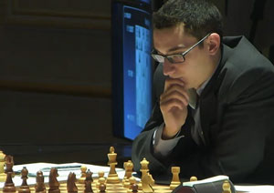 Fabiano Caruana had his chances against Gelfand in Round 2. Photo © 