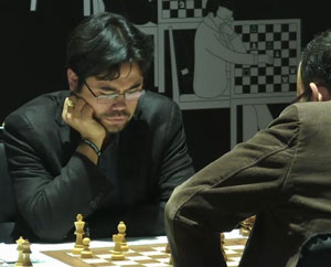 Hikaru Nakamura and Shakhriyar Mamedyarov after Game 2 of the FIDE