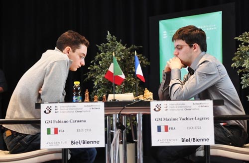 Fabiano Caruana against Maxime Vachier-Lagrave