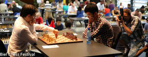 Maxime Vachier-Lagrave beat Liren Ding in the final round to set up a playoff. Photo © Biel Chess Festival.