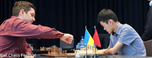 Alexander Moiseenko was beaten by Liren Ding in Round 6. Photo © Biel Chess Festival.