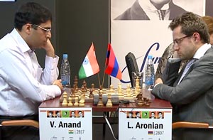 Anand beat Aronian in the only decisive game of the day. Photo © 