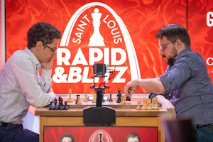 Caruana and MVL: in play during the St Louis Rapid 2025. Photo &copy; 
