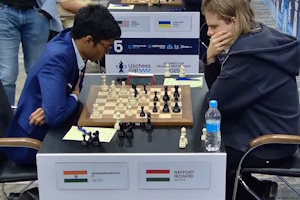 Praggnanandhaa was defeated by Rapport in the game of the tournament. Photo &copy; 