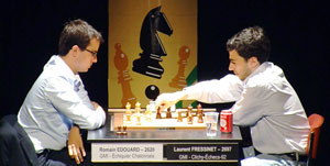 Laurent Fressinet (right) won a playoff against Romain Edouard (left) to take the title. Photo © 