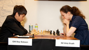 Ray Robson just survived against Irina Krush in Round 4. Photo © Betsy Betsy Dynako. 