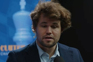 Carlsen in interview afterwards. Photo: 