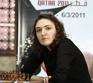 Nana Dzagnidze won with black in only 18 moves. Photo © 