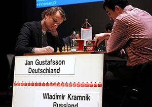 Jan Gustafsson was beaten by Vladimir Kramnik in a spectacular game. Photo © Georgios Souleidis 