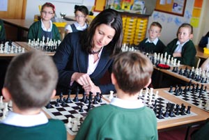 Rachel Reeves gives a simul in Leeds. Photo © 