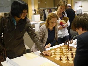 Peng Zhaoqin, Monika Socko and Pia Cramling. Photo © 