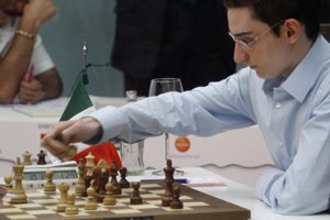 Fabiano Caruana in Round 8. Photo © 