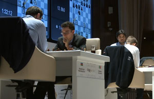Gashimov Memorial stage. Caruana in action. Photo © 