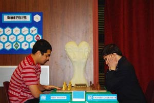 Alexandr Fier against Maxime Vachier Lagrave in the final. Photo © French Chess Federation. 