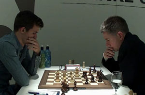 Carlsen vs Adams Round 2. Photo © 