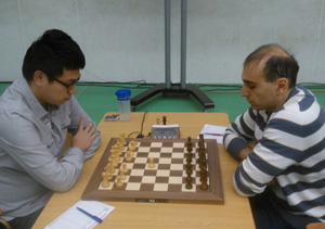 Ma vs Mchedlishvili. Hastings Masters round 9. Photo © Dave Clayton.