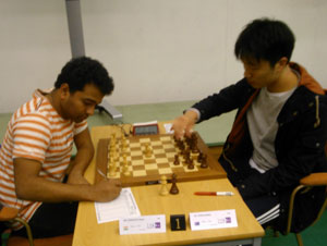 Deep Sengupta was the second Indian player in two days to suffer a shock loss on top board. In Round 2 he was beaten by Bobby Cheng. Photo © David Clayton. 