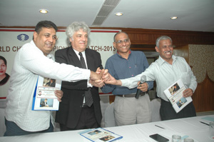 The MOU was signed by International Master Israel Gelfer, Vice President, FIDE and on the Indian side by Bharat Singh Chauhan, Honorary Secretary of the All India Chess Federation and by V Hariharan, General Secretary, Tamil Nadu State Chess Association. Photo © Tamil Nadu State Chess Association.