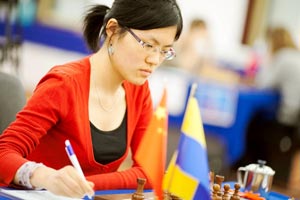 Hou Yifan at the Women's Grand Prix in Kazan. Photo © 