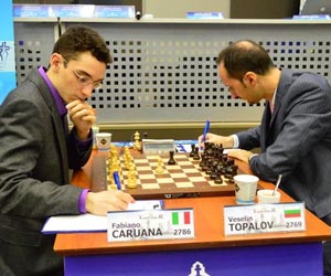 Caruana had Topalov beaten but couldn't convert. Photo © 