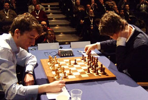 McShane shocked Carlsen in Round 1. Photo © 