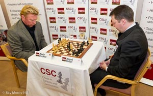 Boris Becker played Nigel Short at the start of the London Chess Classic. Photo © Ray Morris-Hill