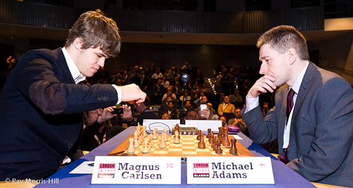 Magnus Carlsen against Michael Adams