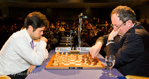 Hikaru Nakamura defeated and Boris Gelfand in the final day to win the 5th London Chess Classic. Photo © Ray Morris-Hill. 