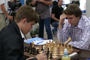 Carlsen was a little bit better against Karjakin but it didn't amount to much. Photo © Chirila Radu-Catalin. 