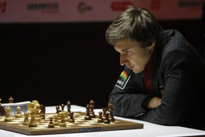 Sergey Karjakin moves to 4/4. Photo © Norway Chess.