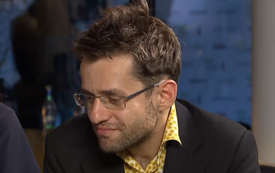 Levon Aronian was clearly upset after his loss
