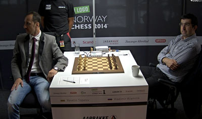 Vladimir Kramnik vs Fabiano Caruana - Norway Chess 2014 - Time Lapse (Fight  for the Top) 