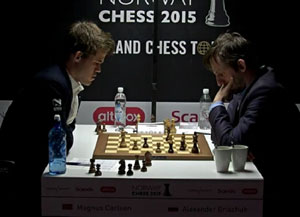 Magnus Carlsen didn't look at his best but did beat Alexander Grischuk. Photo © 