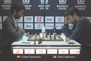 Gukesh won in Round 3 against Nakamura. Photo © 