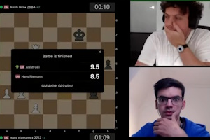 Startled reactions at the end of the end of the match when Niemann wandered into checkmate.