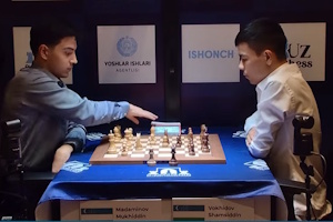 Madaminov against Vokhidov tie-break. Photo &copy; 