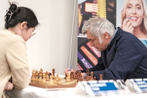 Tan Zhongyi beat Vasyl Ivanchuk in Round 4 after the latter lost on time. Photo © Mikael Svensson.