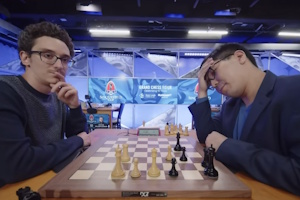 The end of the tie-break between Fabiano Caruana and Wesley So. Photo &copy; 