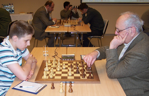 Richard Rapport - Lajos Portisch in Round 9. Photo © Janos Rigo