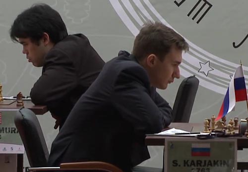 Nakamura and Karjakin in action