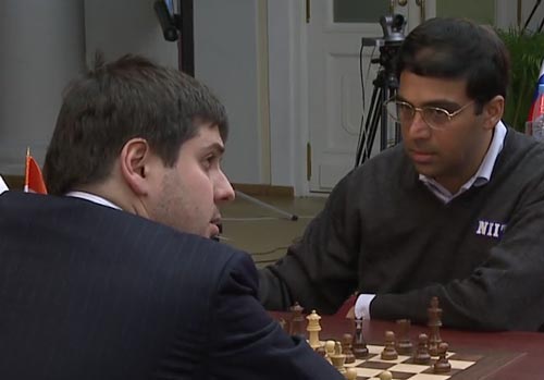 Peter Svidler drew with Viswanathan Anand